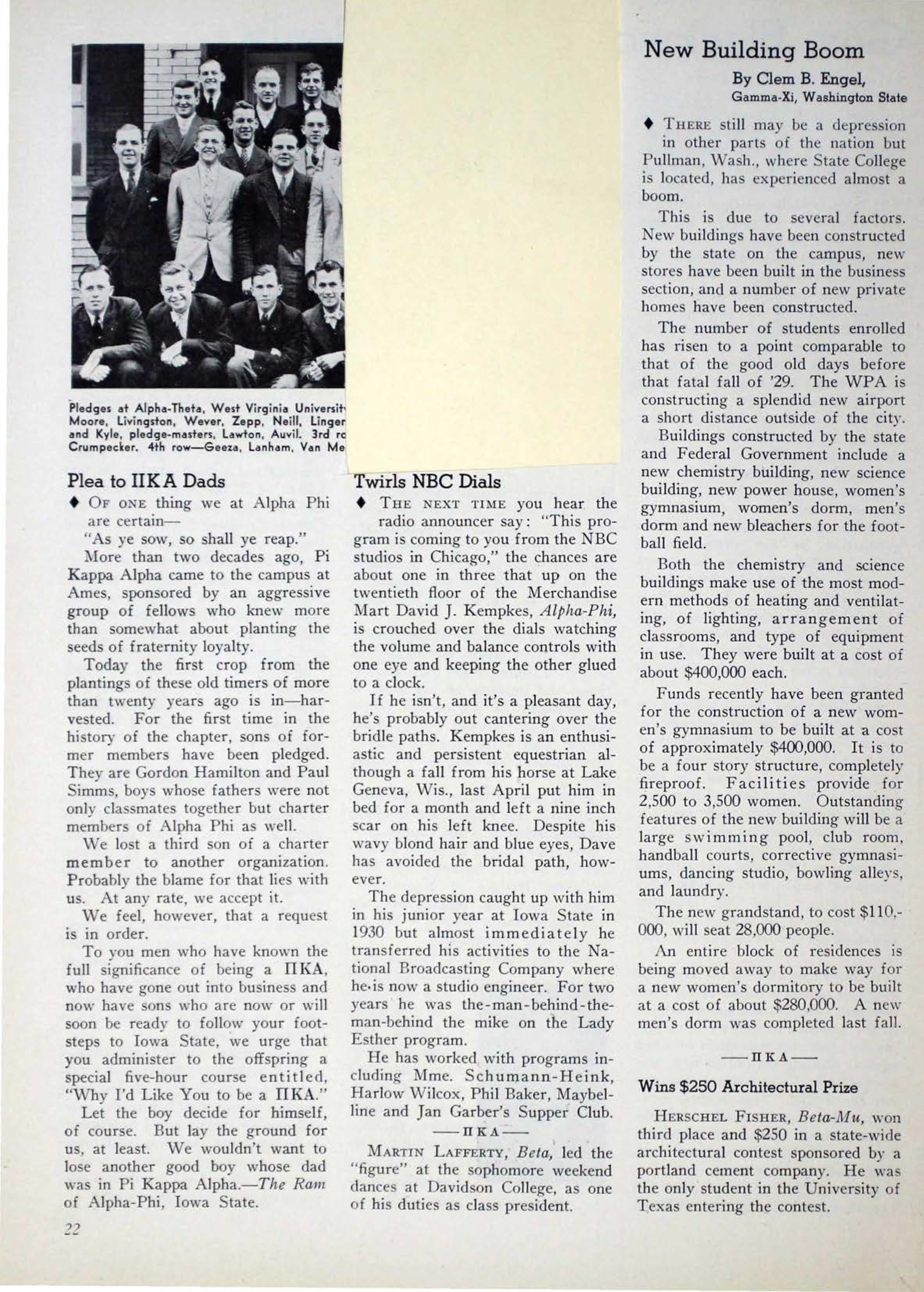 Wins $250 Architectural Prize